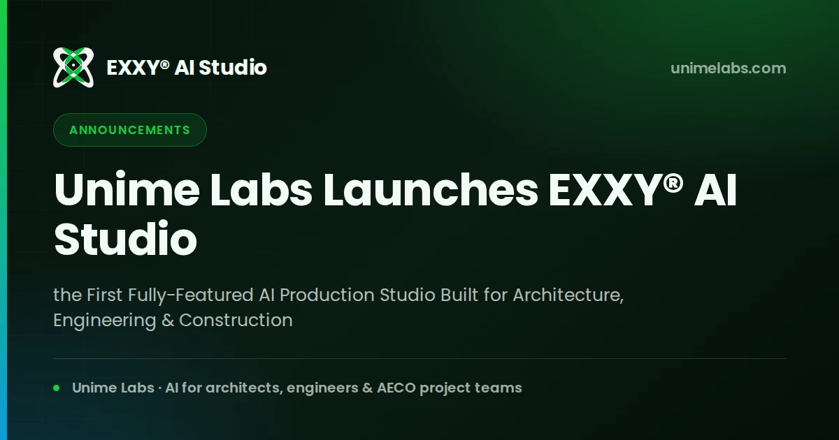 Không gian làm việc EXXY AI Studio với phân tích BIM, thuyết trình AI và trí tuệ tài liệu